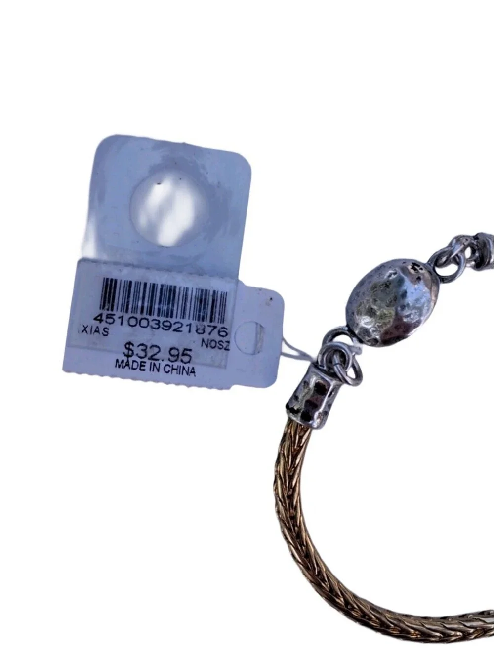 Chicos NWT Two Tone Mixed Metal Slide Charm Bracelet Magnetic Clasp